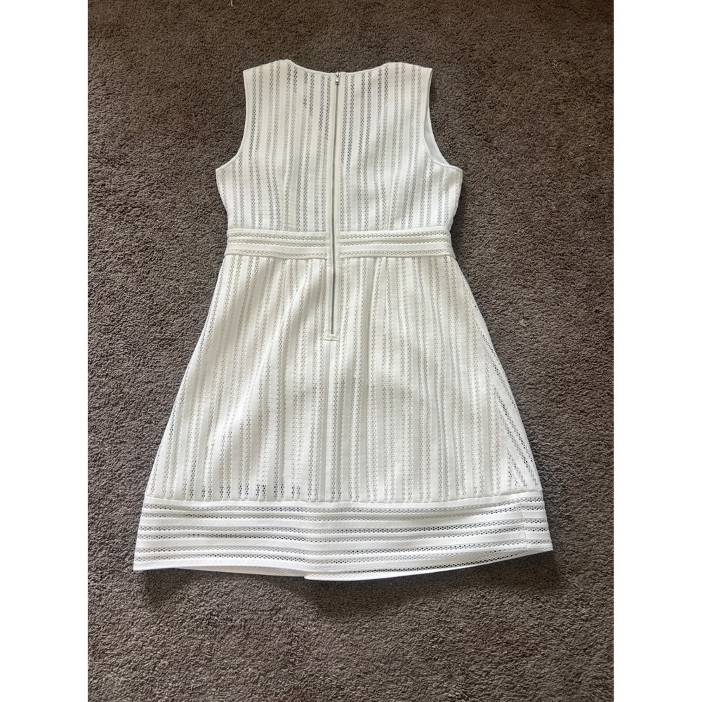 J.Crew White Eyelet Lace V-Neck Fit and Flare Dress Sleeveless Size 12 G4122 - Picture 2 of 9